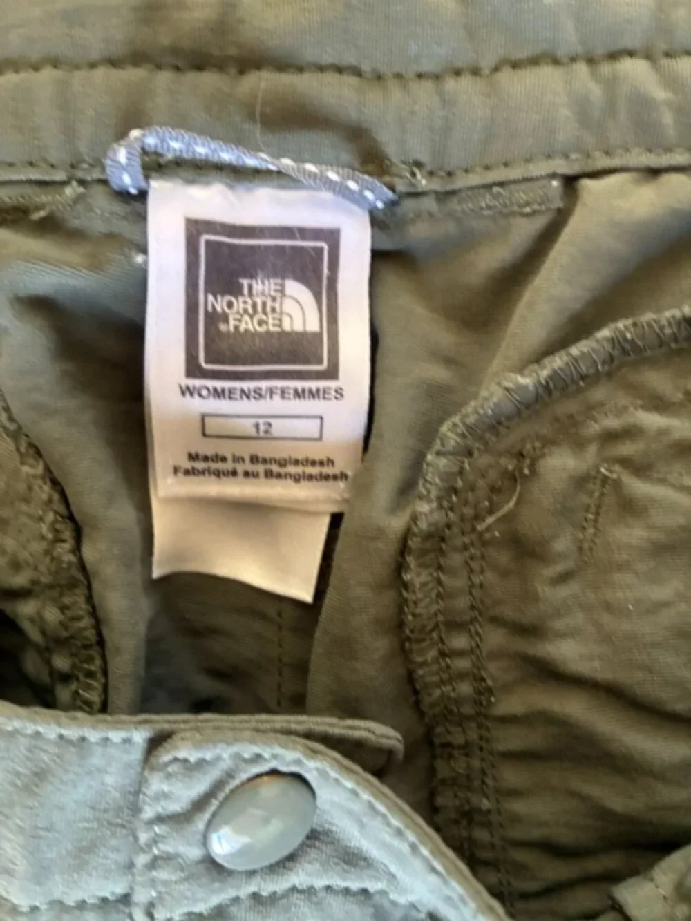 North Face women's nylon pants, size 12, good condition